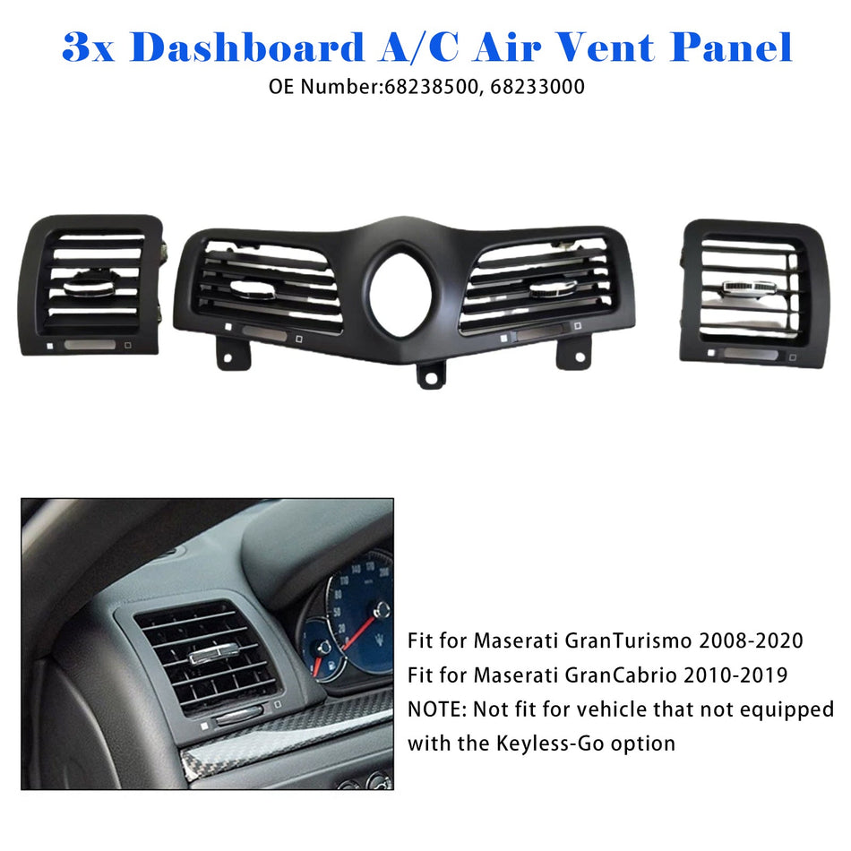 マセラティ グラントゥーリズモ (M145) 2008-2019 用ダッシュボード A/C エアベントパネルグリル