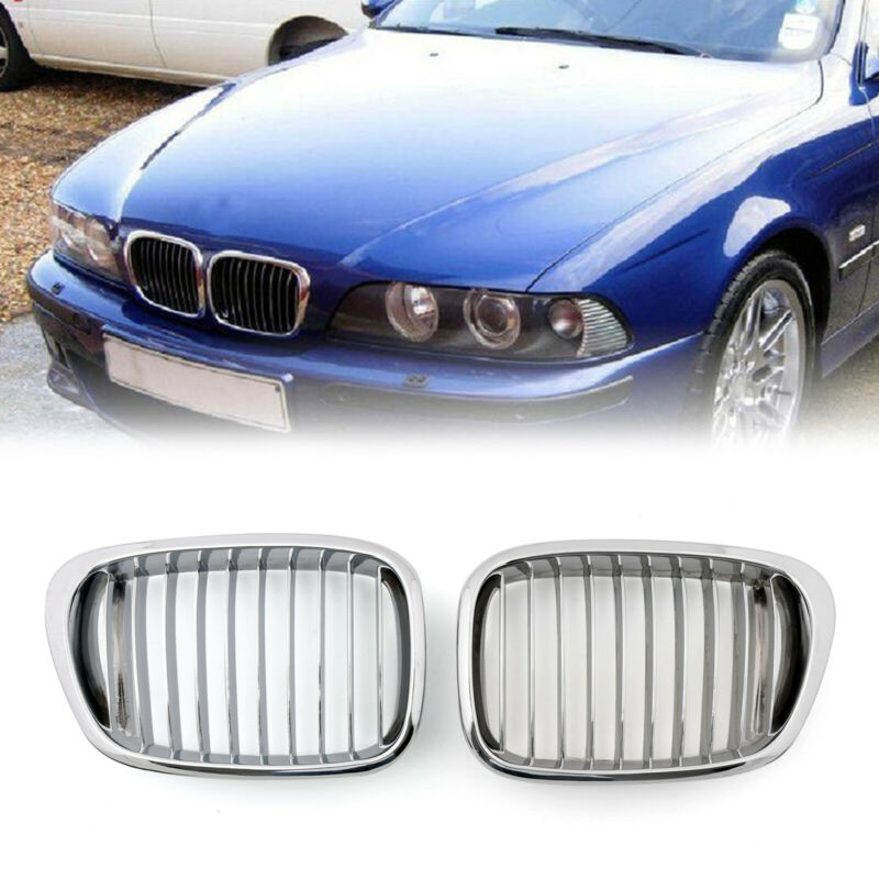 クローム フロント キドニー グリル メッシュ グリル フィット BMW E39 5 シリーズ 1999-2003