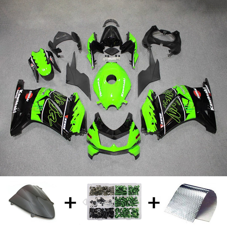 インジェクションフェアリングキット ボディワーク プラスチック ABS カワサキ EX250 Ninja250R 2008-2012 に適合