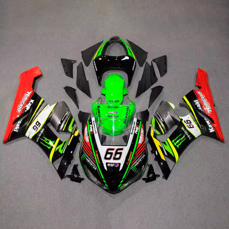 インジェクションフェアリングキット ボディワーク プラスチック ABS カワサキ ZX6R 636 2005-2006 に適合