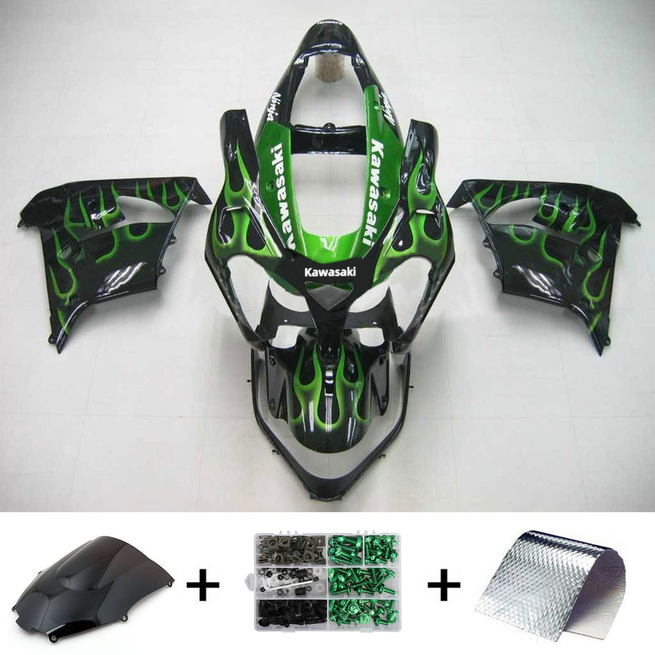 2002-2003 カワサキ ZX9R インジェクションフェアリングキット ボディワーク プラスチック ABS #104