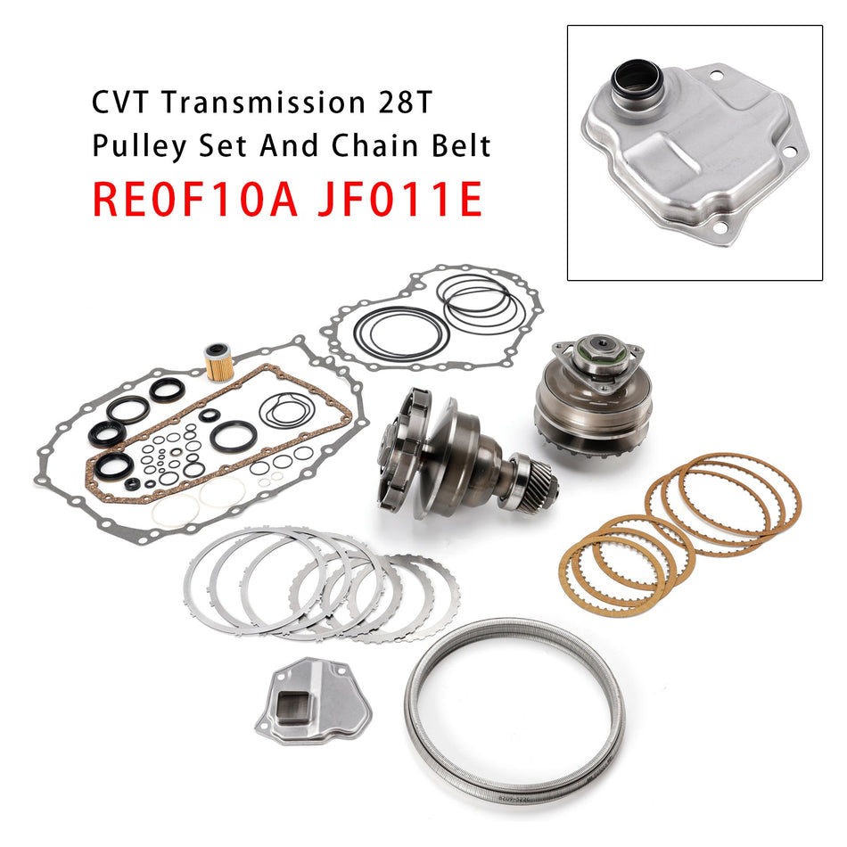 2007-2011年式 スズキ キザシ ランドローバー用 CVT トランスミッション プーリー 28T ベルト+チェーン付き リビルドキット JF011E