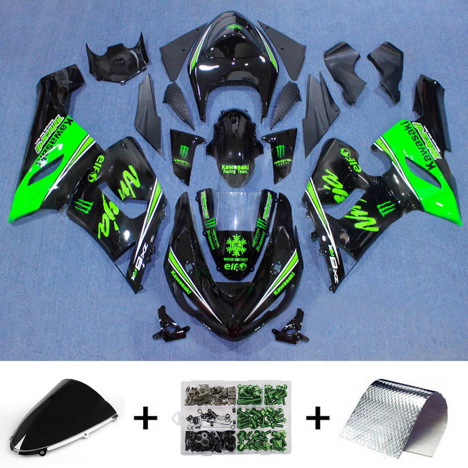 インジェクションフェアリングキット ボディワーク プラスチック ABS カワサキ ZX6R 636 2005-2006 に適合