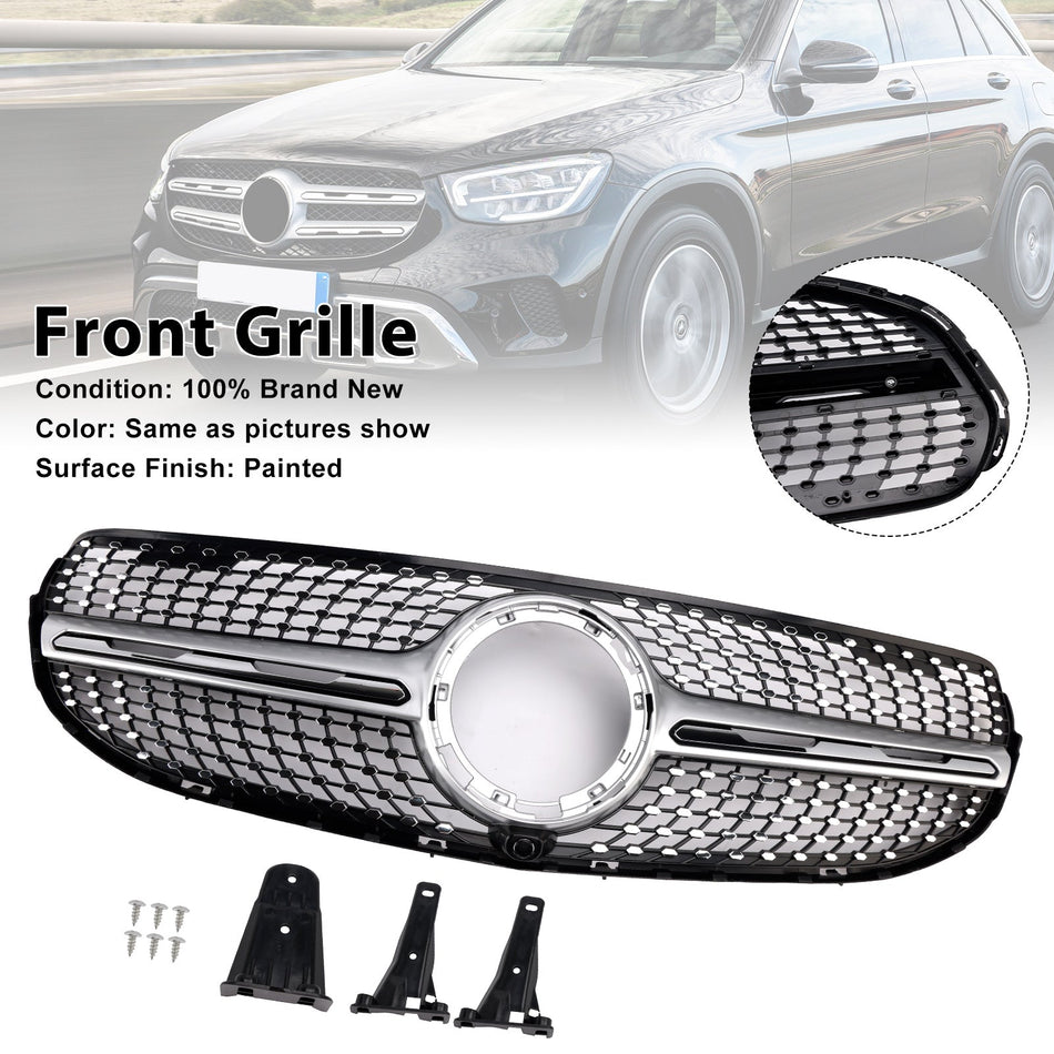 2020-2022 メルセデス・ベンツ X253 GLC250 GLC300 ダイヤモンドフロントバンパーグリル