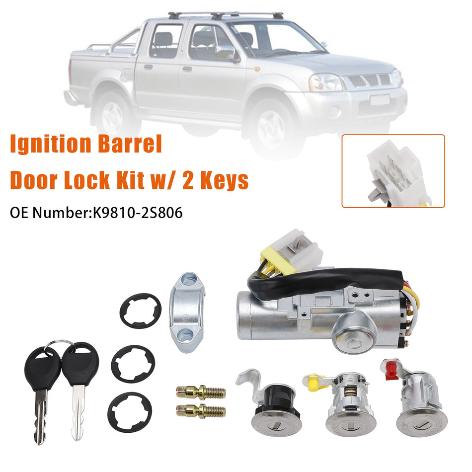 日産ナバラ D22 1997-2006 用 イグニッションバレルドアロックキット（キー2個付き）K9810-2S806