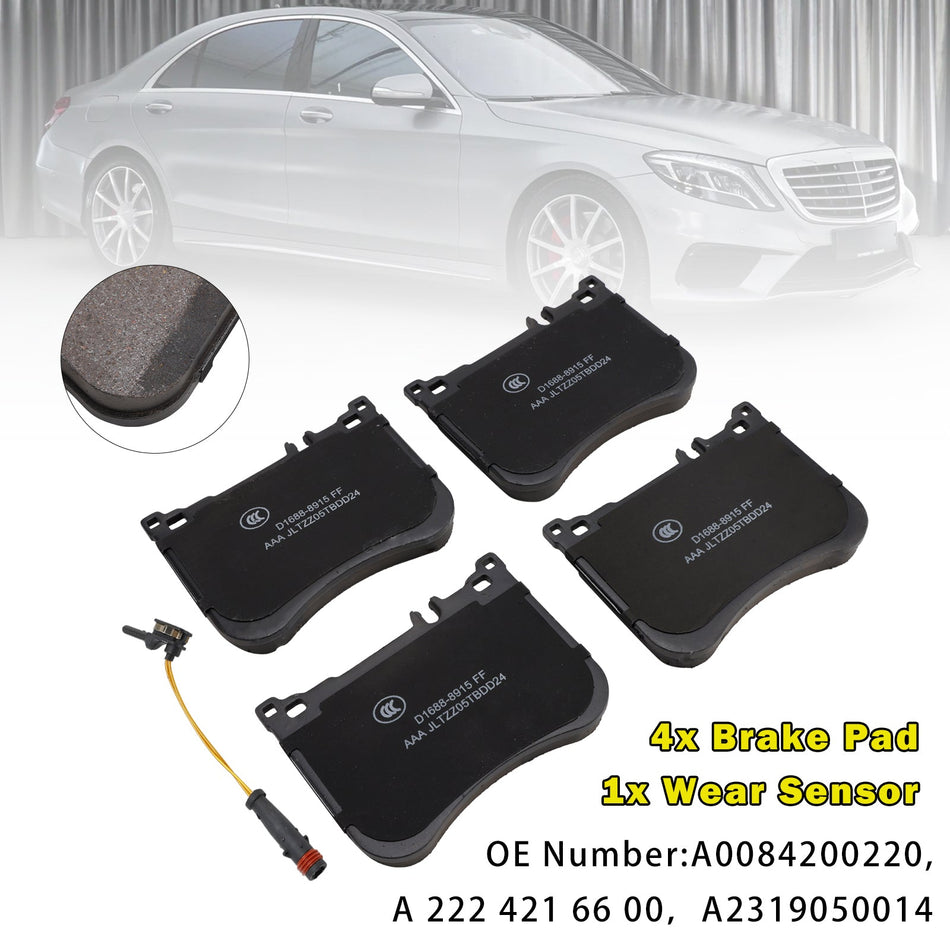 メルセデス・ベンツ W222 Sクラス AMGライン（S500およびS63を除く）A2319050014 フロントブレーキパッド（摩耗センサー付き）