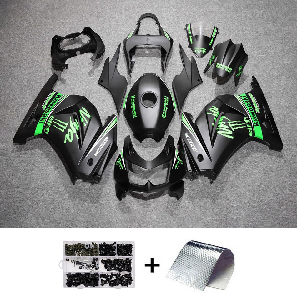インジェクションフェアリングキット ボディワーク プラスチック ABS カワサキ EX250 Ninja250R 2008-2012 に適合