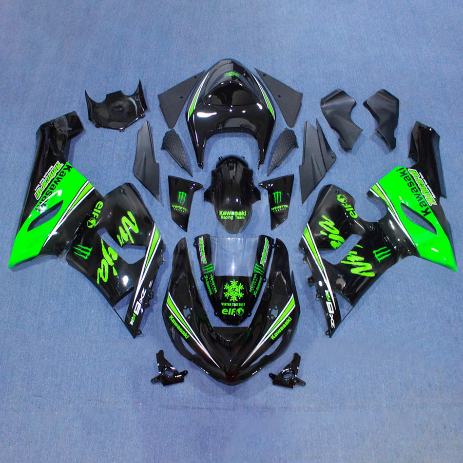 インジェクションフェアリングキット ボディワーク プラスチック ABS カワサキ ZX6R 636 2005-2006 に適合
