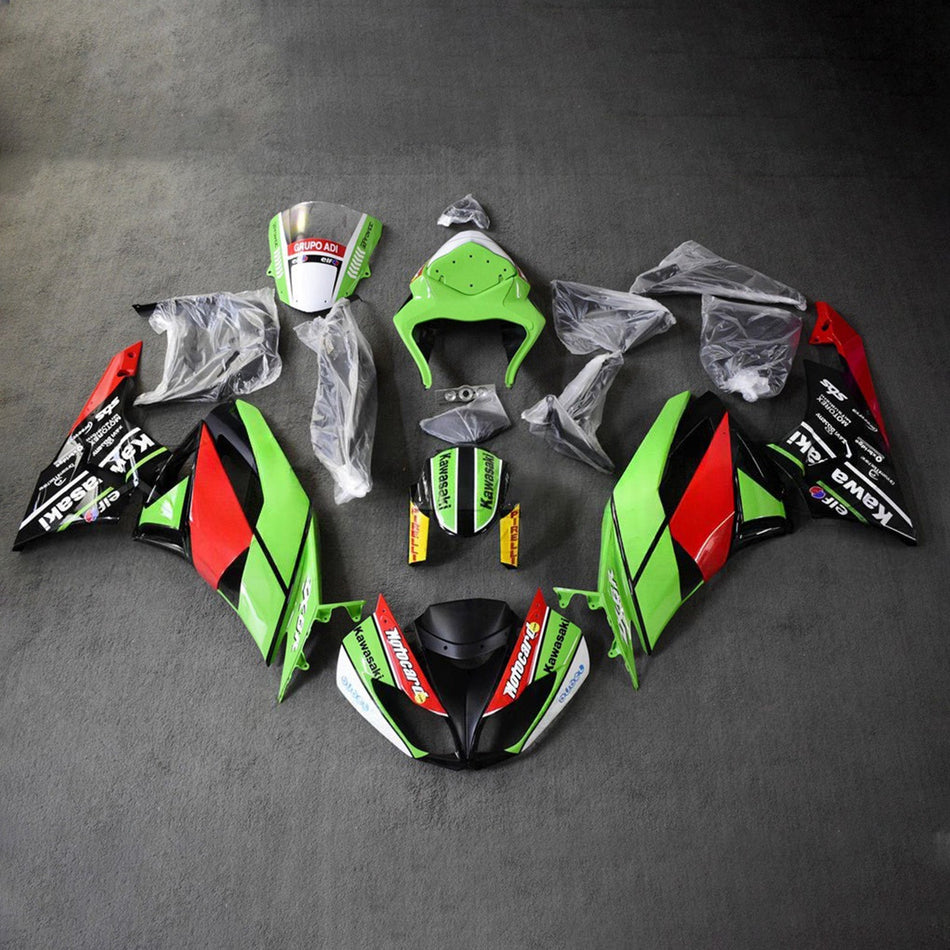 インジェクションフェアリングキット ボディワーク プラスチック ABS カワサキ ZX6R 636 2009-2012 に適合