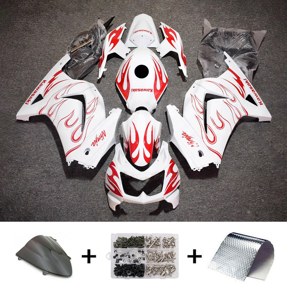 インジェクションフェアリングキット ボディワーク プラスチック ABS カワサキ EX250 Ninja250R 2008-2012 に適合