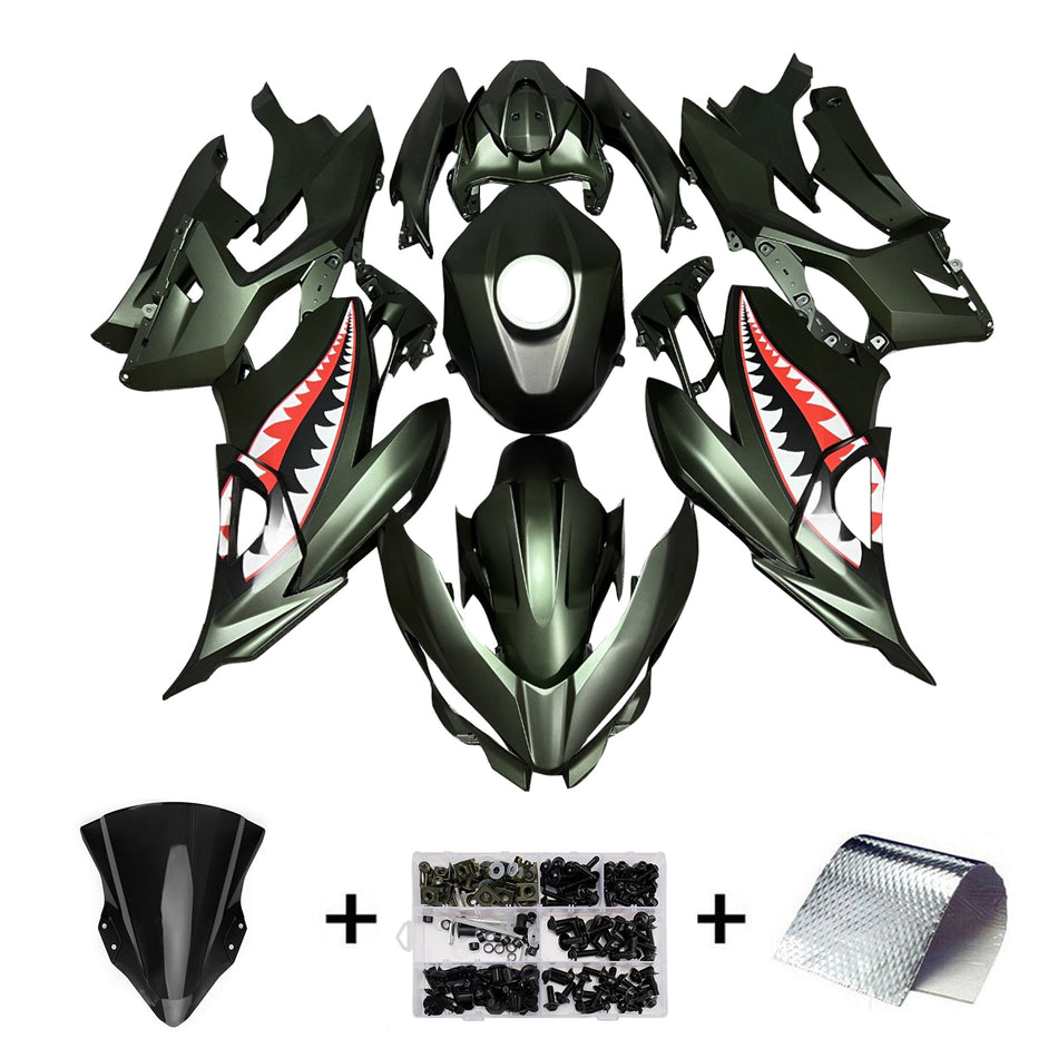 インジェクションフェアリングキット ボディワーク プラスチック ABS カワサキ EX400 Ninja400 2018-2024 に適合