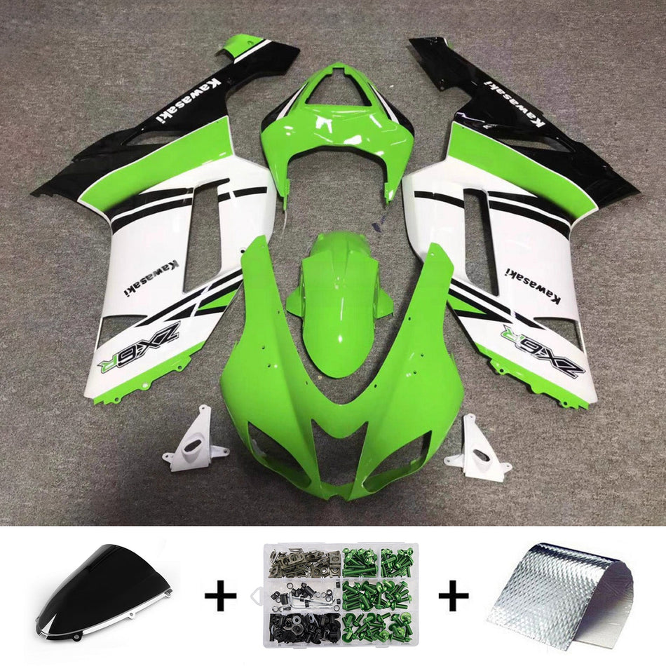 インジェクションフェアリングキット ボディワーク プラスチック ABS カワサキ ZX6R 636 2007-2008 に適合
