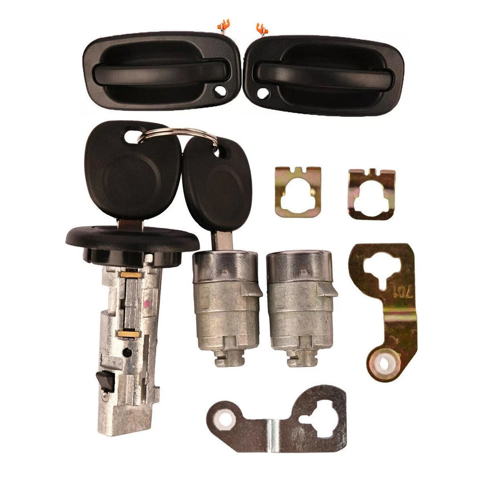 外装ドアハンドル、ドアロック2個セット、同一キー2個、GMシボレー2001-2006用