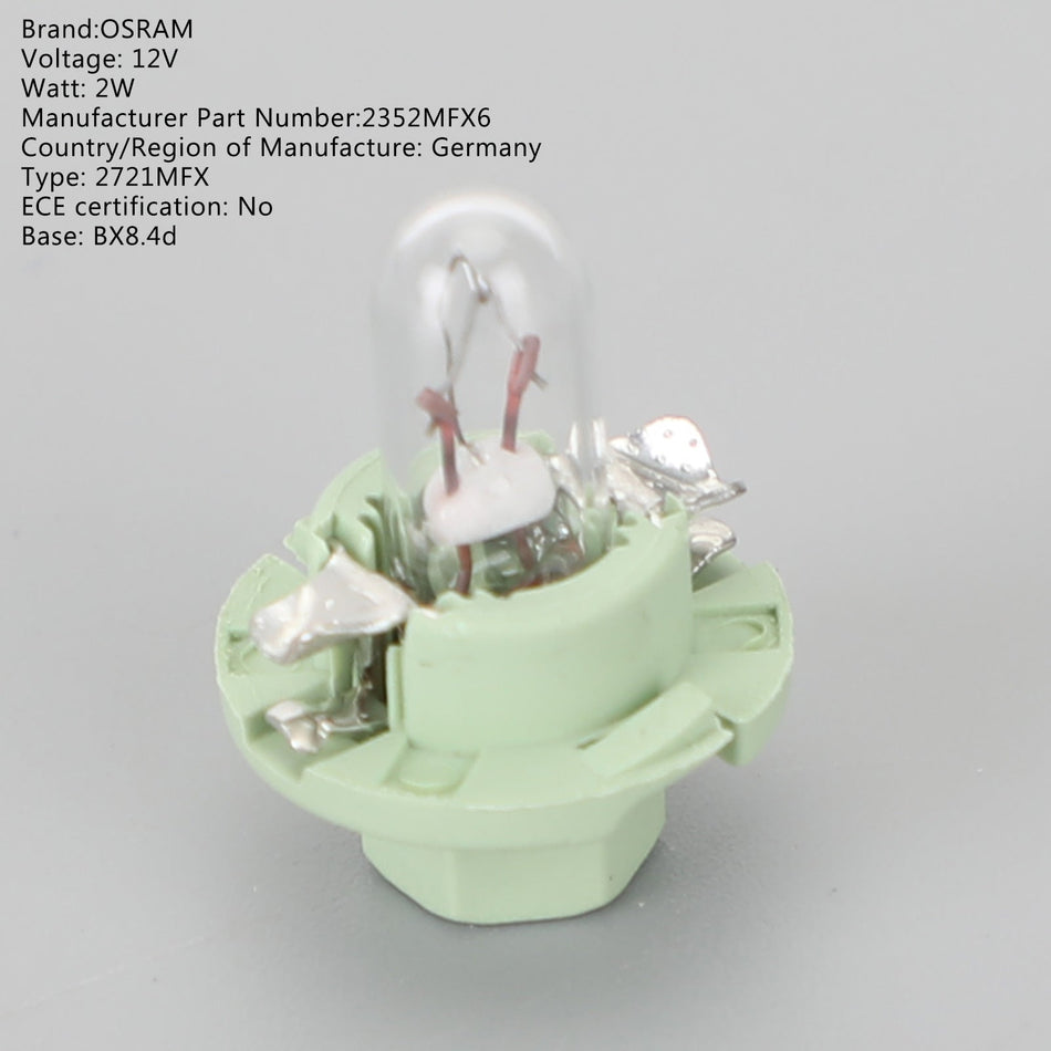 10x OSRAM 車用オリジナル計器ライト 2352MFX6 12V 2W BX8.4d 汎用