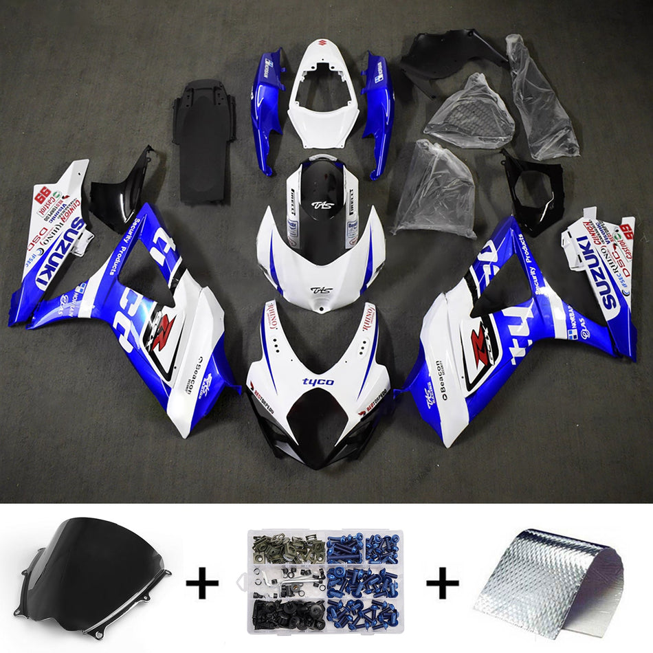 スズキ GSXR1000 2007-2008 K7用 インジェクションフェアリングキット ボディワーク プラスチック ABS