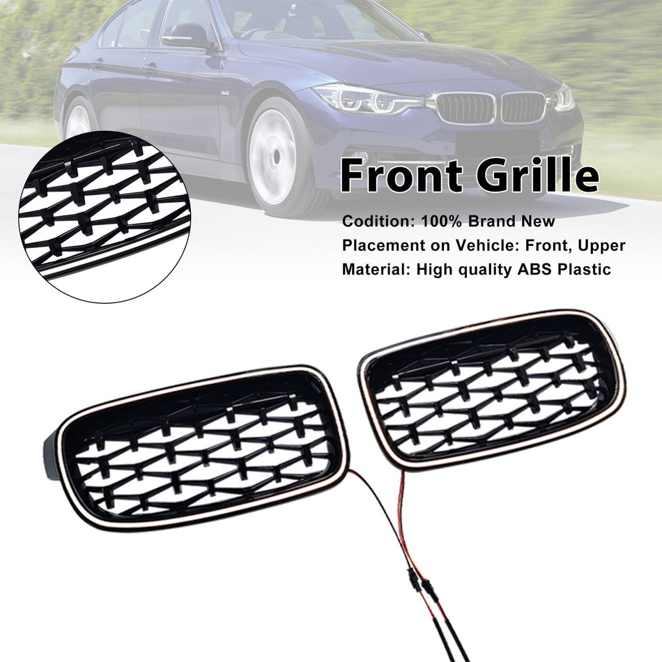 BMW 3シリーズ F30 F31 F35 2012-2019用 ダイヤモンドフロントキドニーグリル