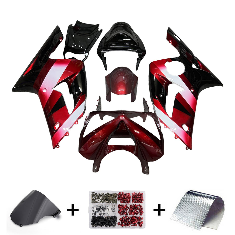 インジェクションフェアリングキット ボディワーク プラスチック ABS カワサキ ZX6R 636 2003-2004 に適合
