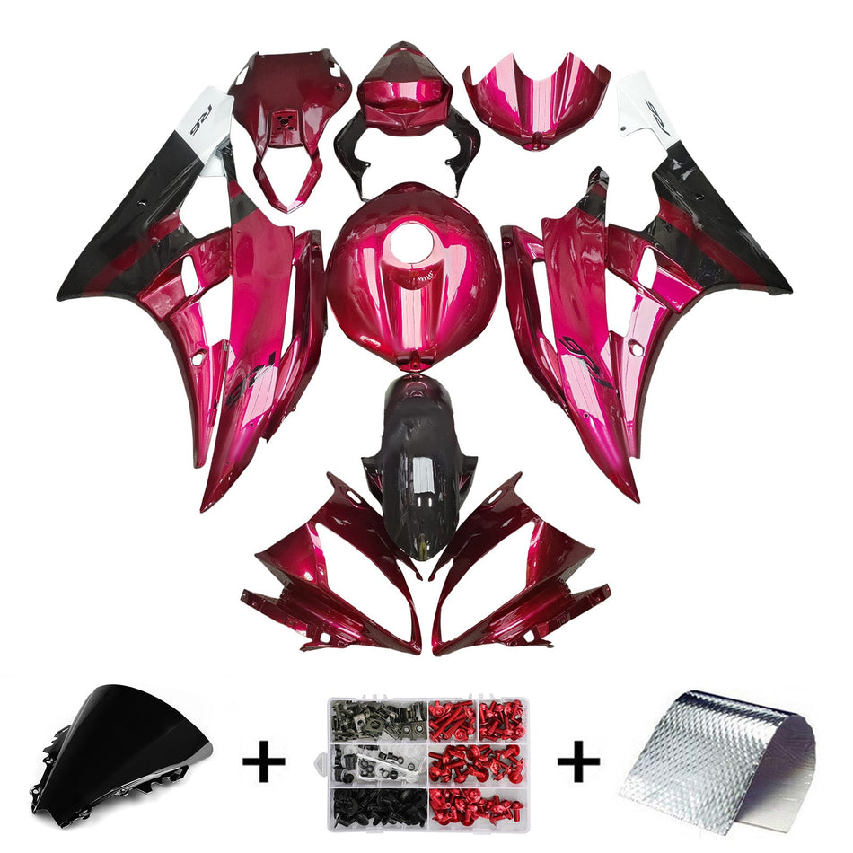 インジェクションフェアリングキット ボディワーク プラスチック ABS ヤマハ YZFR6 YZF-R6 2006-2007用