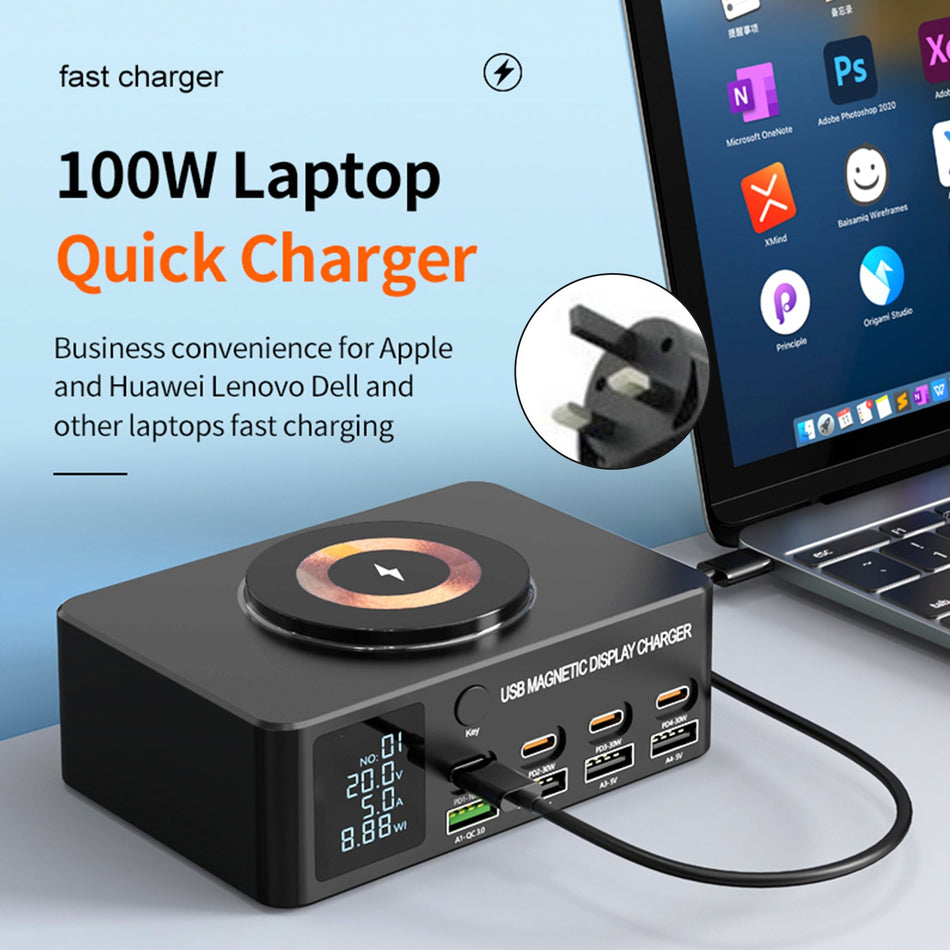140W 急速充電充電器 インテリジェント PD100W ノートパソコン用マルチポート USB 充電器 UK