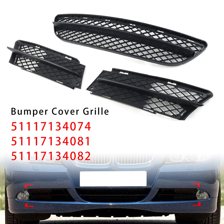 BMW 3シリーズ E90 E91 2006-2008用 フロントバンパー下部グリルセット 51117134074