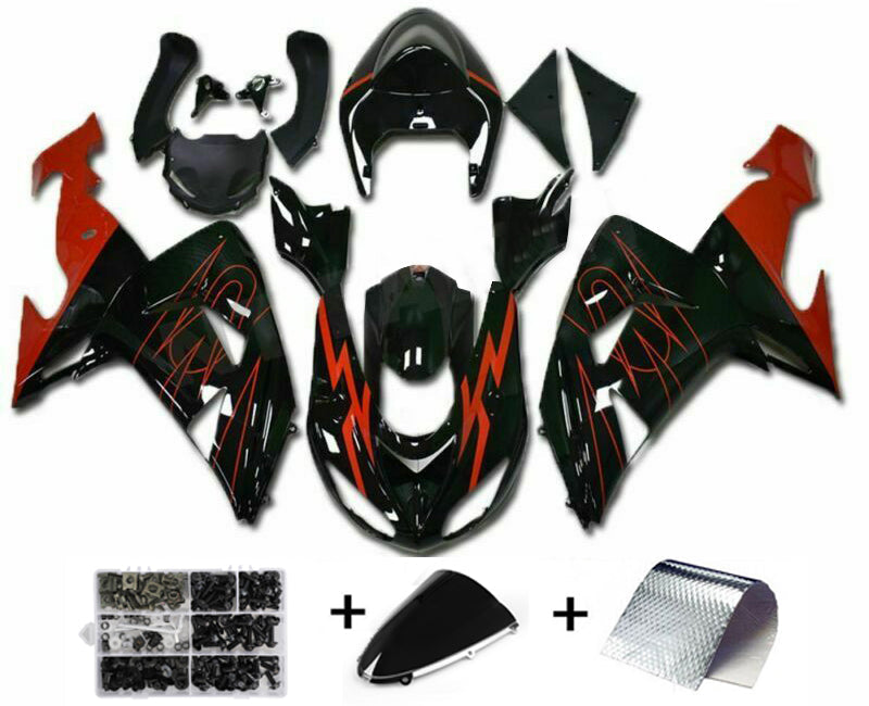 2006-2007 カワサキ ZX10R インジェクションフェアリング レッド ブラック プラスチック