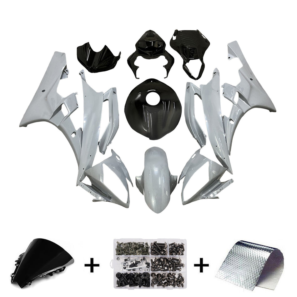 インジェクションフェアリングキット ボディワーク プラスチック ABS ヤマハ YZFR6 YZF-R6 2006-2007用