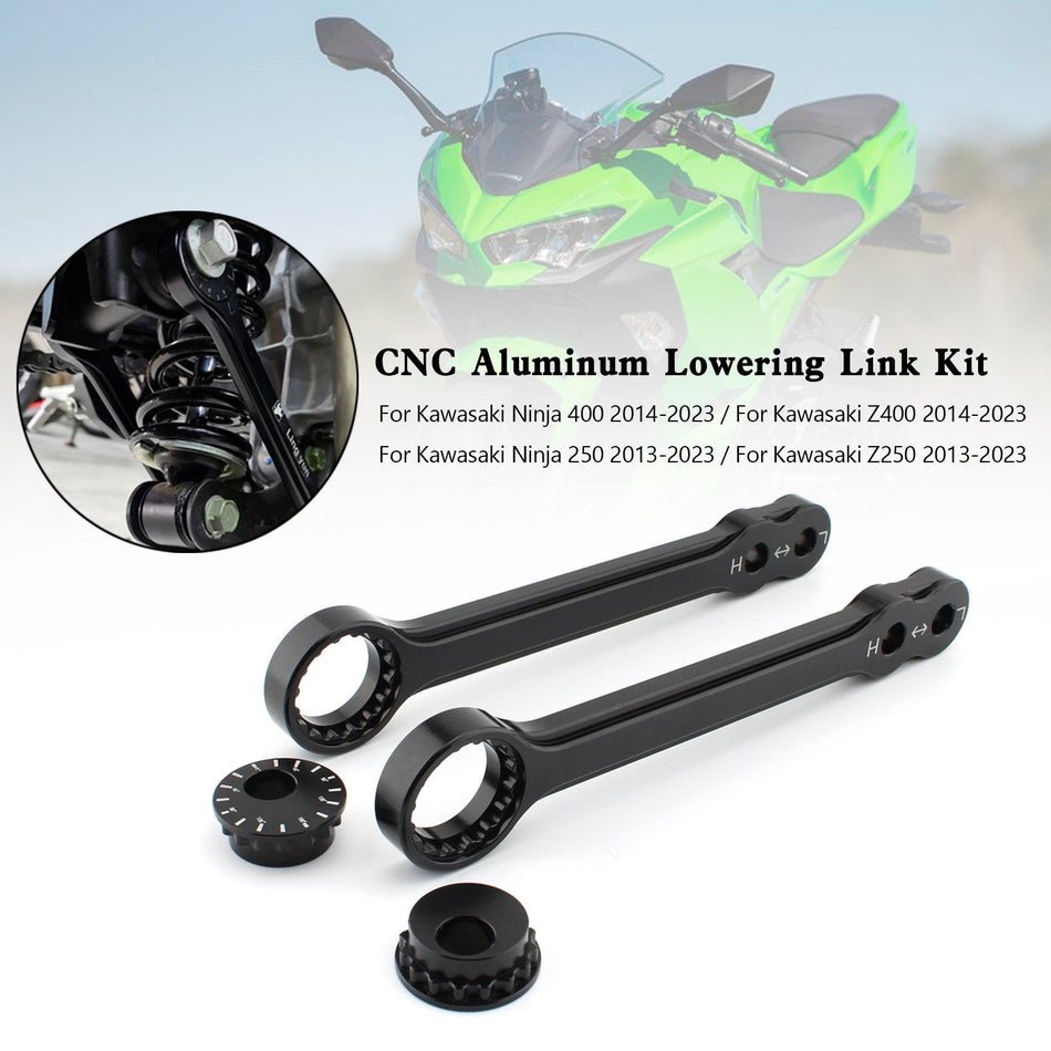 カワサキ Ninja 400 250 Z400 Z250 13-23 CNC アルミ ローダウンリンクキット 40mm