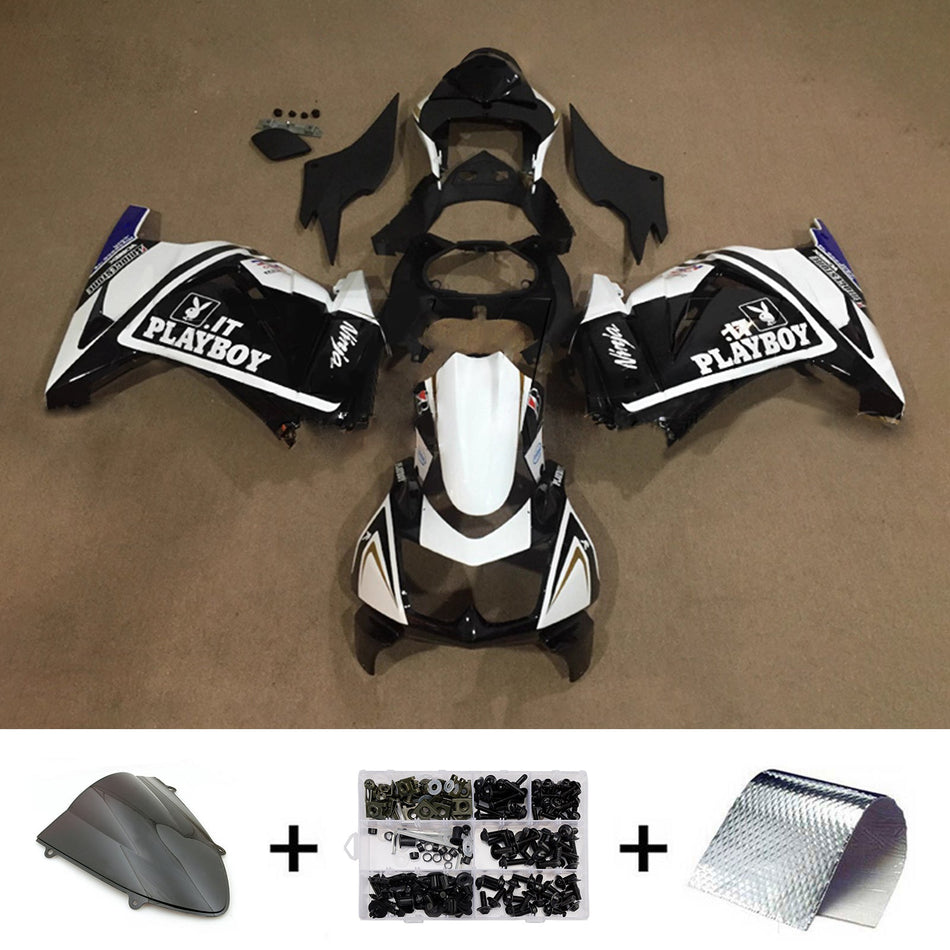 インジェクションフェアリングキット ボディワーク プラスチック ABS カワサキ EX250 Ninja250R 2008-2012 に適合