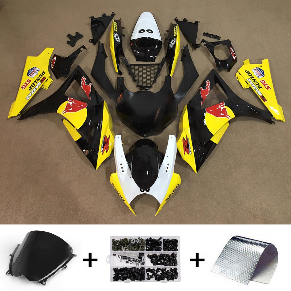 スズキ GSXR1000 2007-2008 K7用 インジェクションフェアリングキット ボディワーク プラスチック ABS