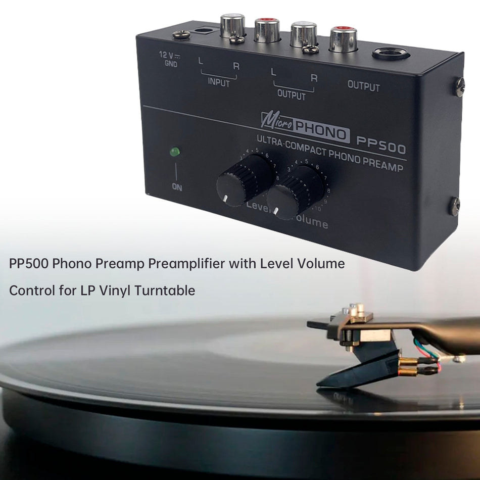 PP500 フォノプリアンプ LPレコードターンテーブル用レベルボリュームコントロール付き