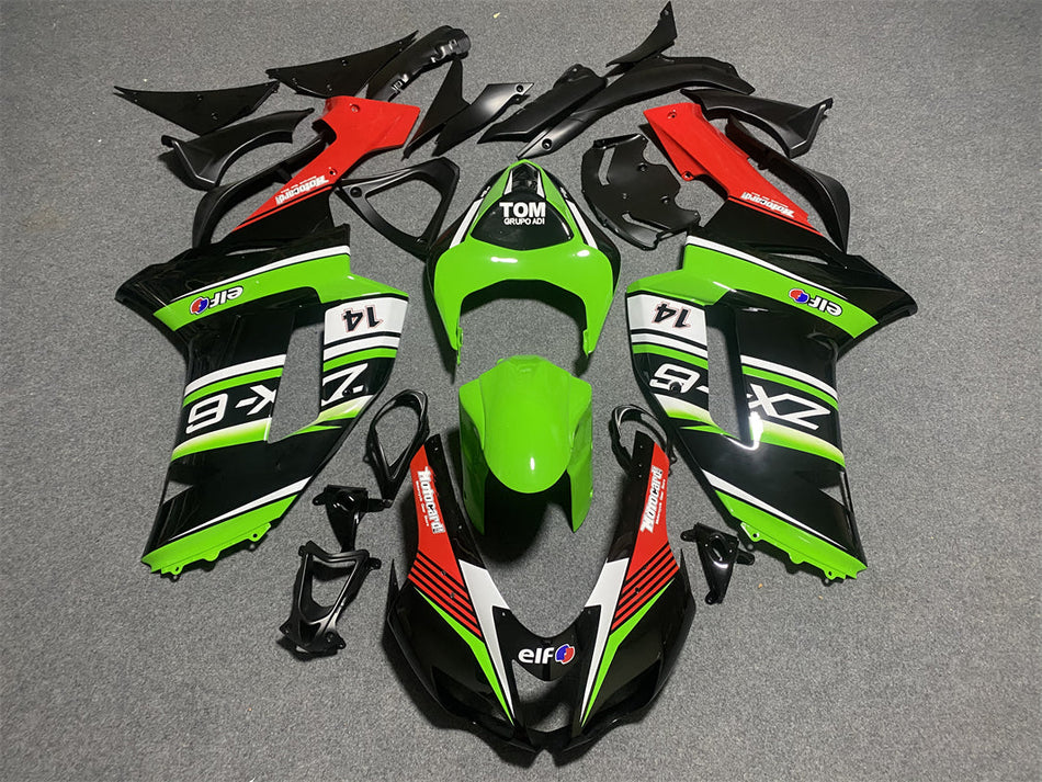 2007-2008 カワサキ ZX6R 636 インジェクションフェアリングキット ボディワーク プラスチック ABS #21