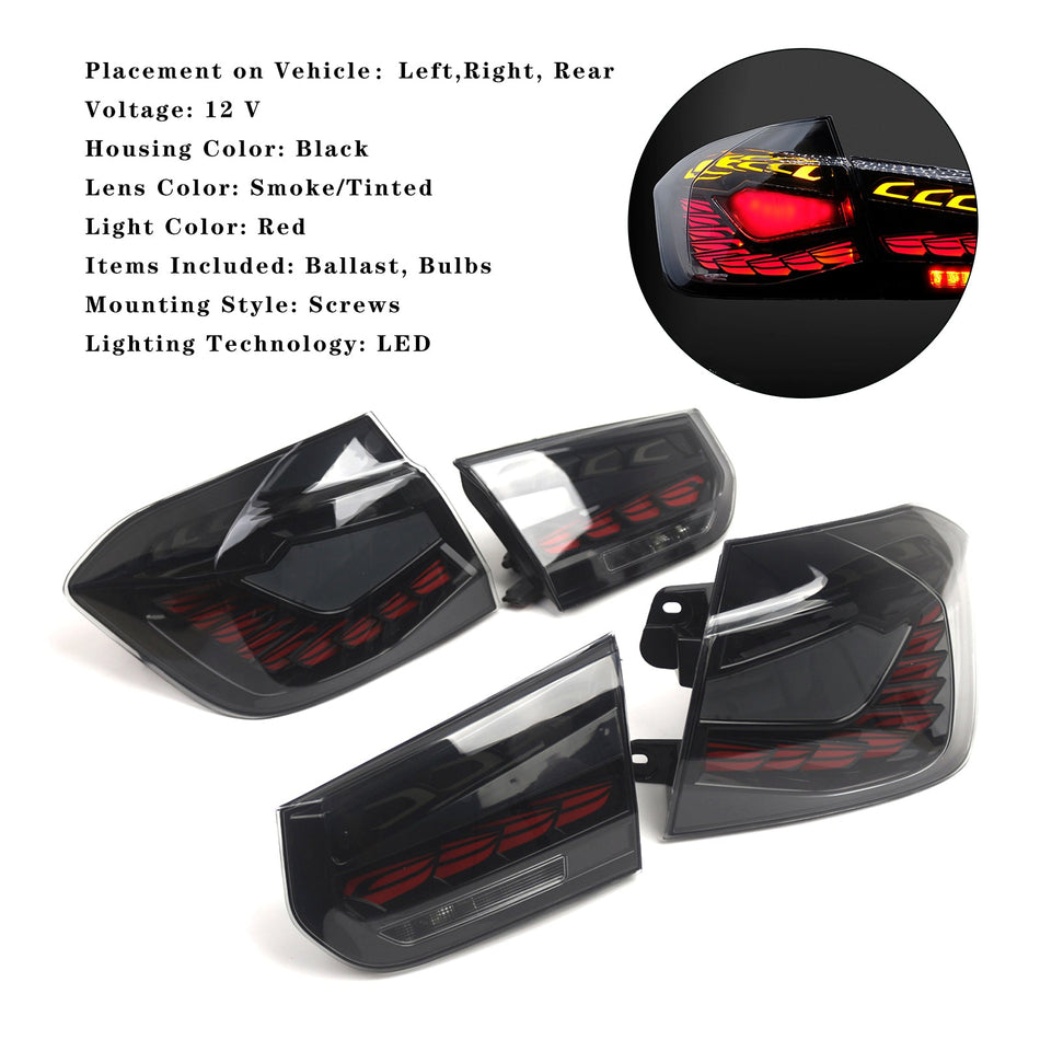 BMW 3 F30 F80 M3 2013-2018用 L&amp;R スモークLEDテールライト リアランプアセンブリ