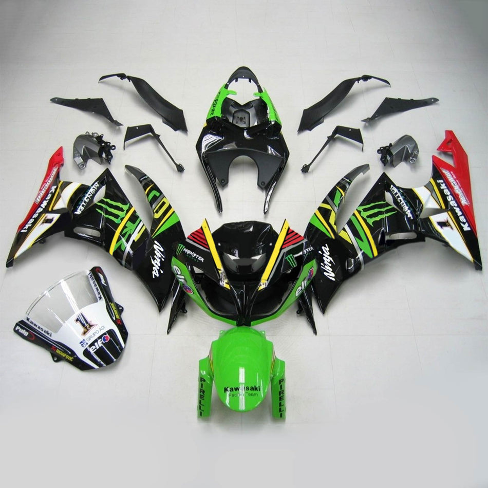 2009-2012 カワサキ ZX6R 636 Amotopart インジェクションフェアリングキット ボディワーク プラスチック ABS #116