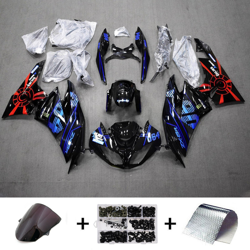 インジェクションフェアリングキット ボディワーク プラスチック ABS カワサキ ZX6R 636 2009-2012 に適合
