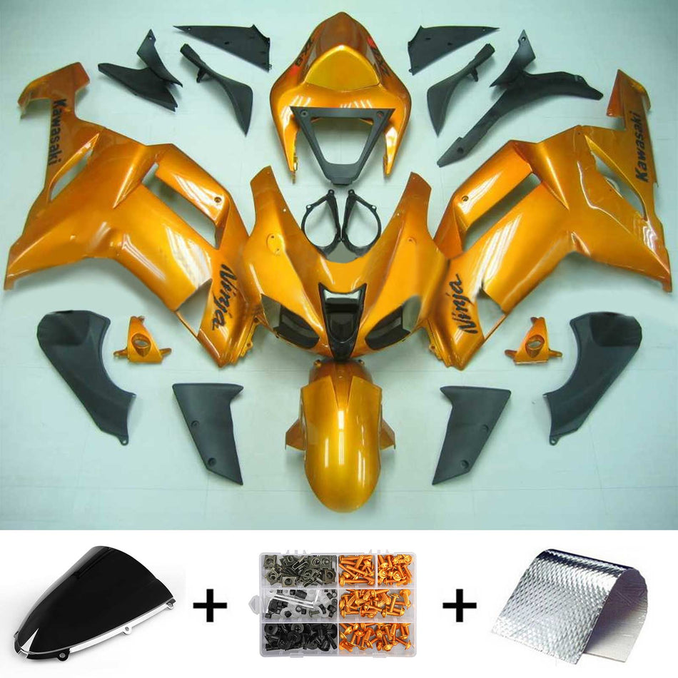 2007-2008 カワサキ ZX6R 636 Amotopart インジェクションフェアリングキット ボディワーク プラスチック ABS #118