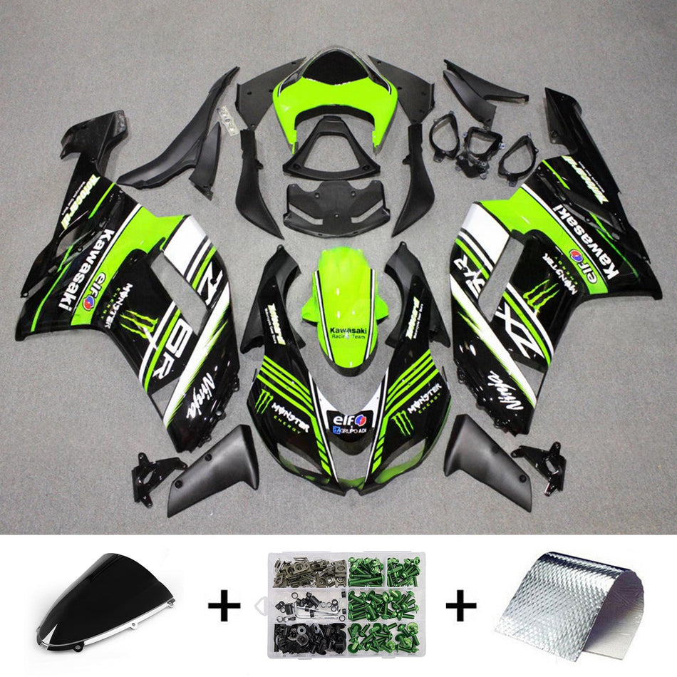 インジェクションフェアリングキット ボディワーク プラスチック ABS カワサキ ZX6R 636 2007-2008 に適合
