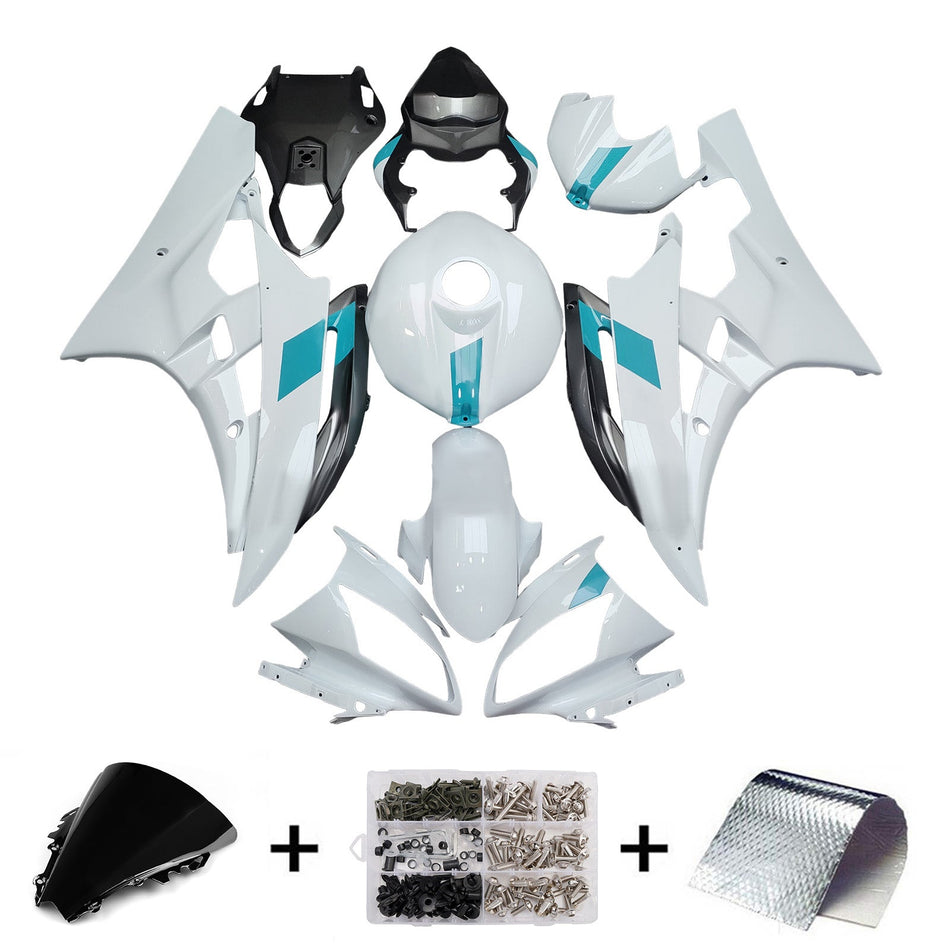 インジェクションフェアリングキット ボディワーク プラスチック ABS ヤマハ YZFR6 YZF-R6 2006-2007用