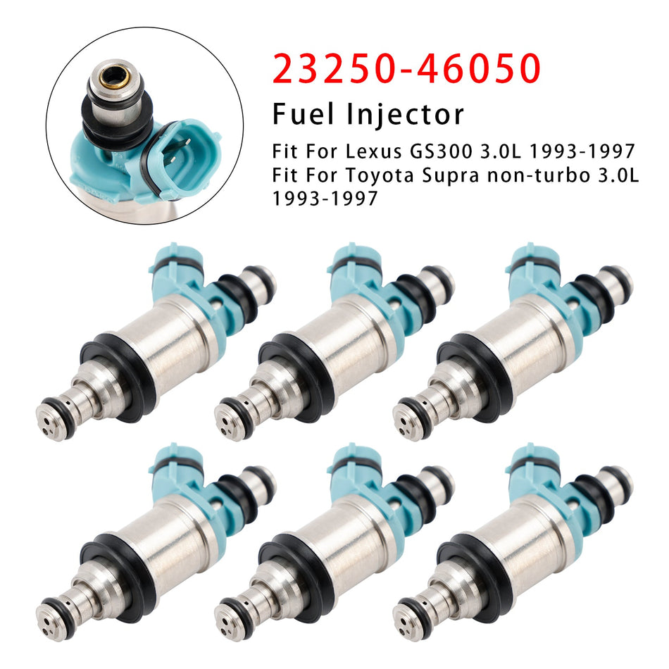 レクサス GS300 トヨタ スープラ ノンターボ 3.0L 93-97 23250-46050 用 燃料インジェクター 6個