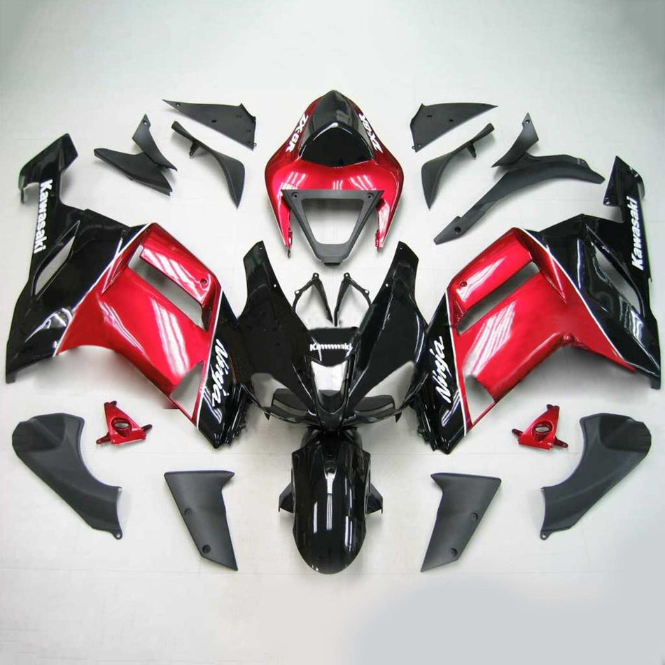 2007-2008 カワサキ ZX6R 636 Amotopart インジェクションフェアリングキット ボディワーク プラスチック ABS #124