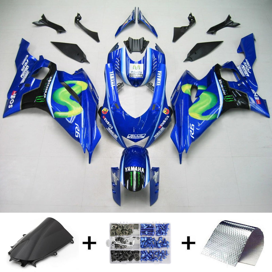 2017-2020 ヤマハ YZF 600 R6 インジェクションフェアリングキット ボディワーク プラスチック ABS #103