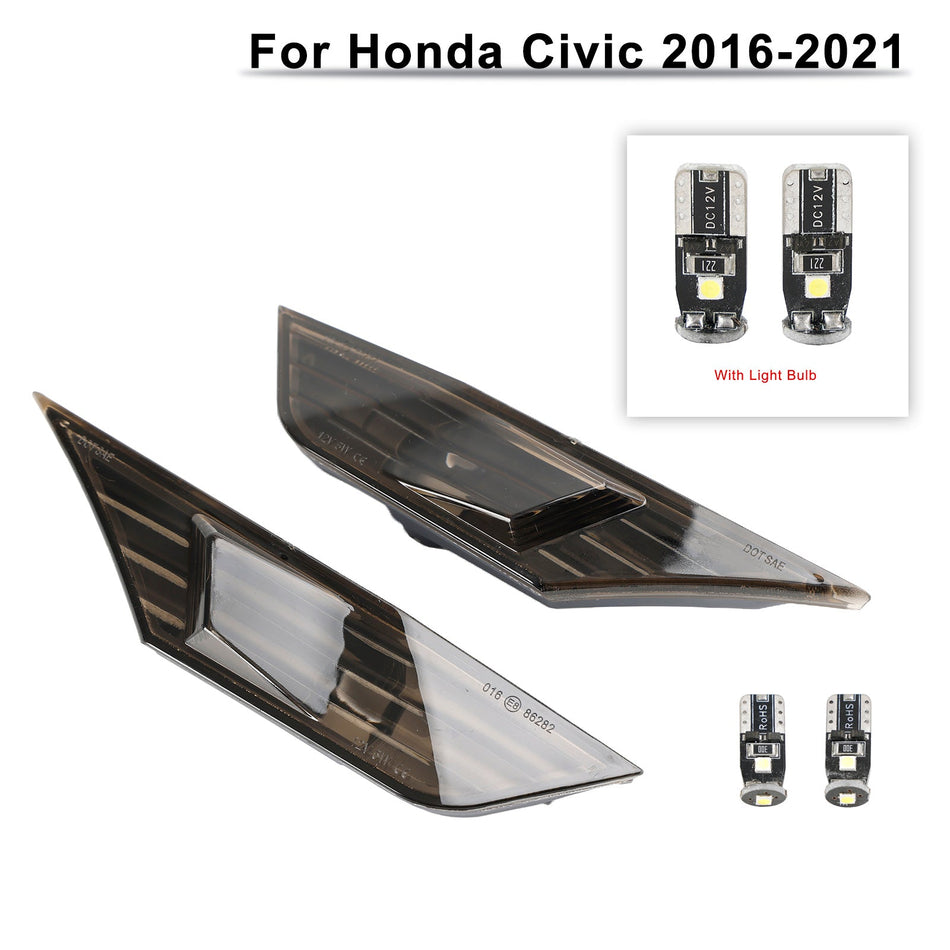 2016-2021 ホンダ シビック サイドマーカーランプ ウィンカーライト 電球付き