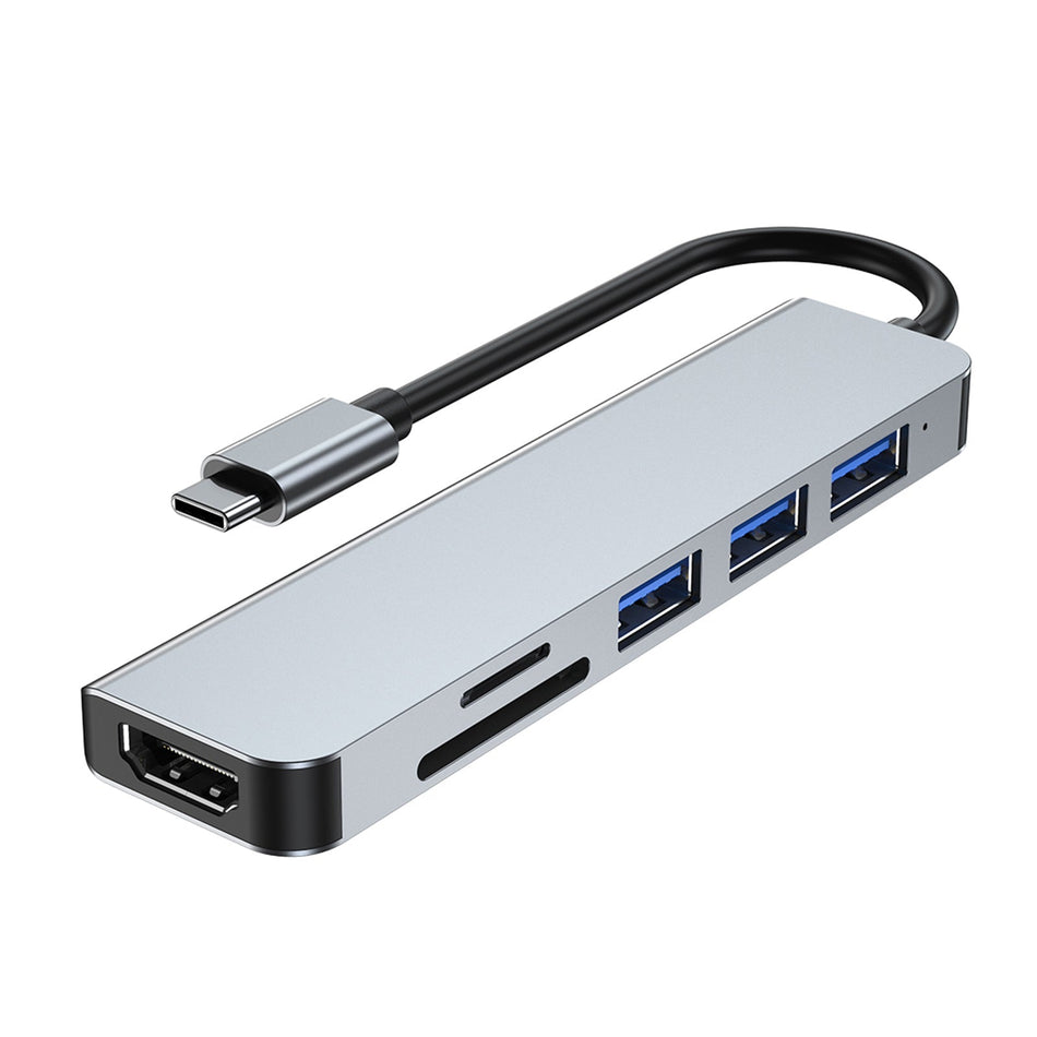 6 in 1 USB-C タイプ C HD 出力 4K USB 3.0 HD アダプター ハブ 多機能ドック