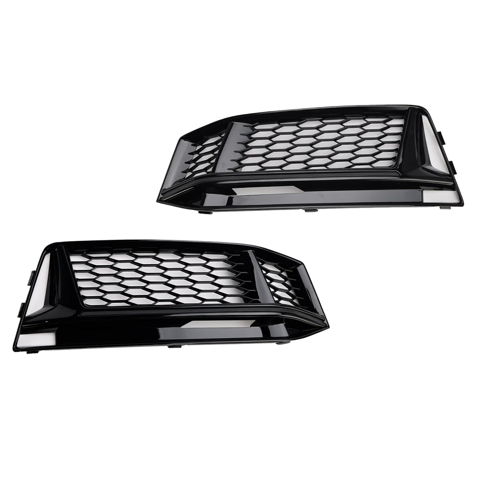 2016-2018 AUDI A4 B9 S-Line S4 2PCS フォグランプカバーグリルグリル