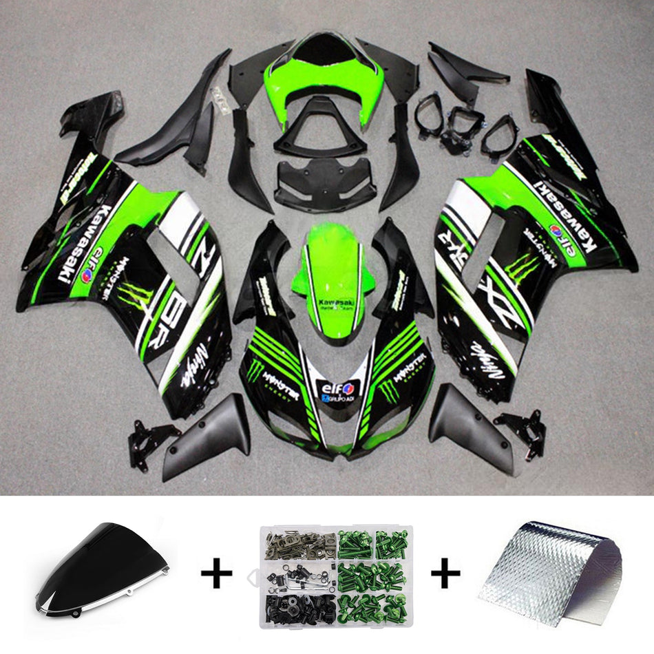 インジェクションフェアリングキット ボディワーク プラスチック ABS カワサキ ZX6R 636 2007-2008 に適合