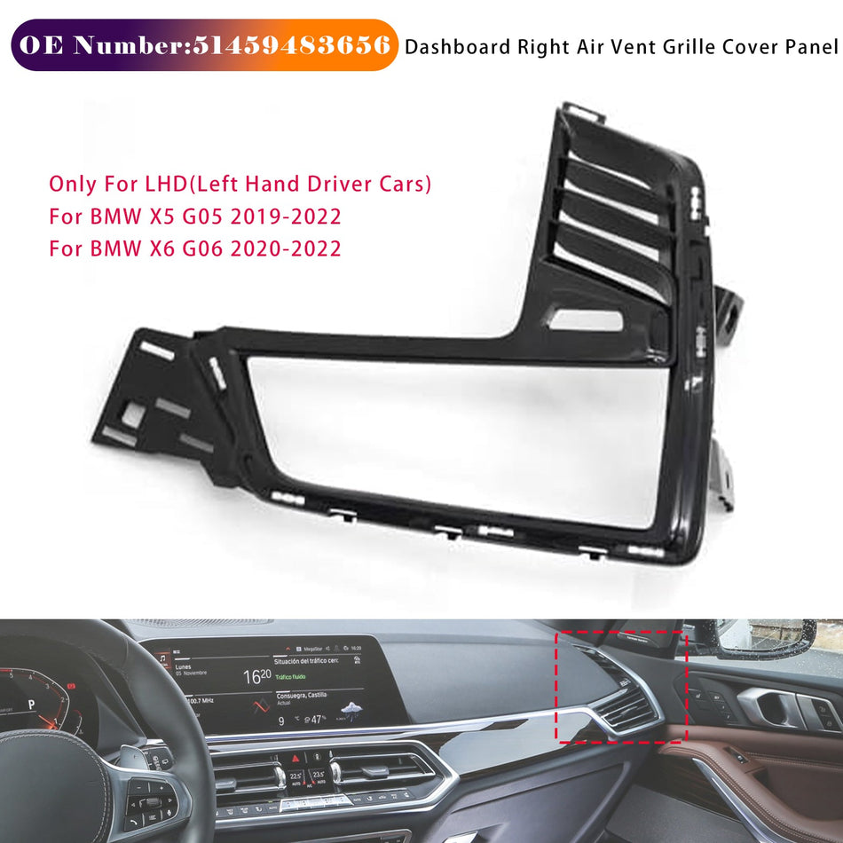 ダッシュボード右エアベントグリルカバーパネル 51459483656 BMW X5 X6 2019-2022用