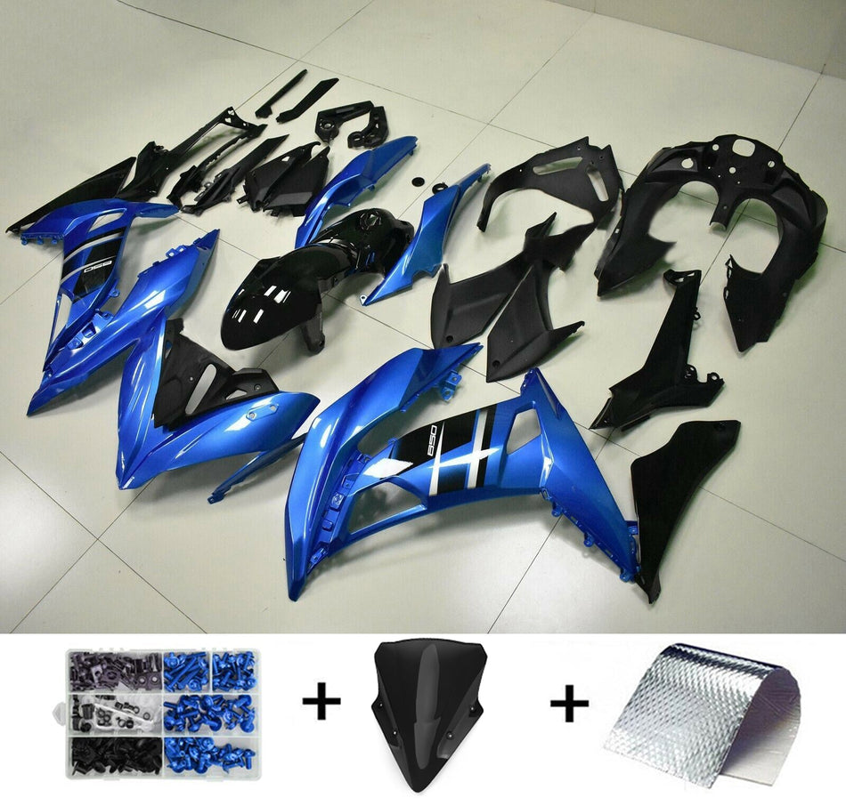 2017-2019 カワサキ Ninja 650 EX650 フェアリング ブルー インジェクション プラスチック キット