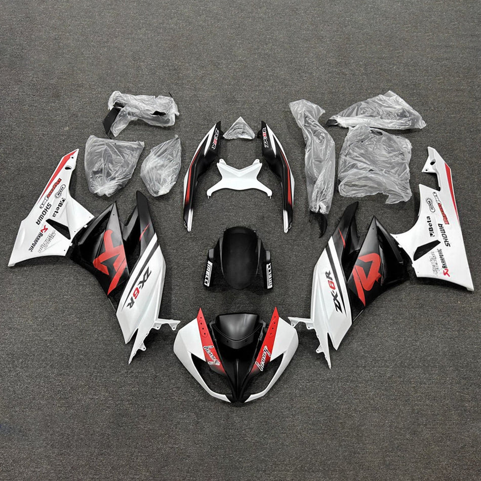 インジェクションフェアリングキット ボディワーク プラスチック ABS カワサキ ZX6R 636 2009-2012 に適合