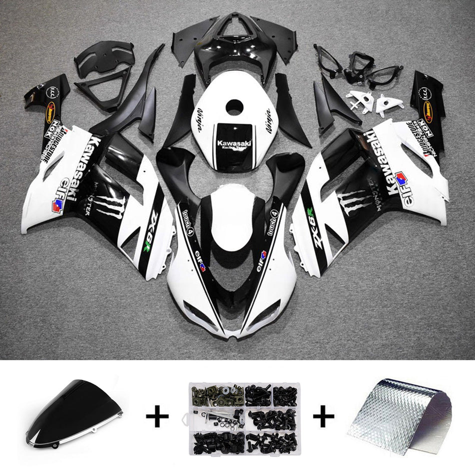 インジェクションフェアリングキット ボディワーク プラスチック ABS カワサキ ZX6R 636 2007-2008 に適合