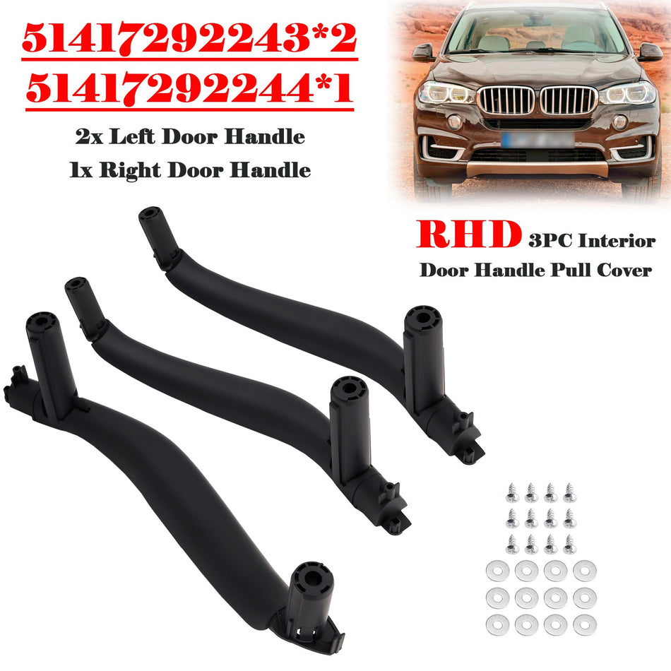 BMW X5 F15 X6 F16 2014-2018用 RHD 3ピース インテリアドアハンドルプルカバー