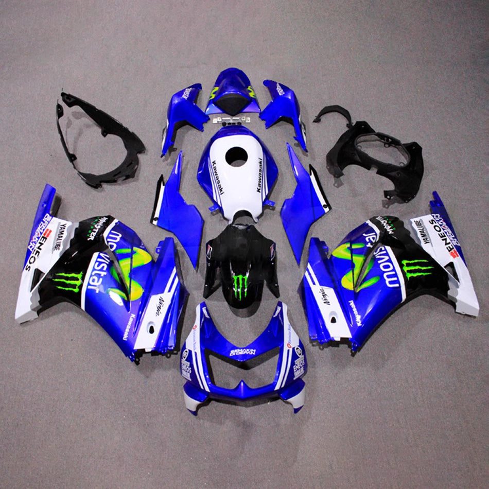 インジェクションフェアリングキット ボディワーク プラスチック ABS カワサキ EX250 Ninja250R 2008-2012 に適合